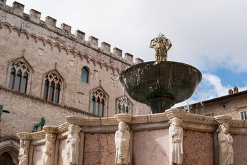 Fontana Maggiore - Perugia - obrazy, fototapety, plakaty
