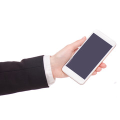 Mobile phone smartphone in hand business woman