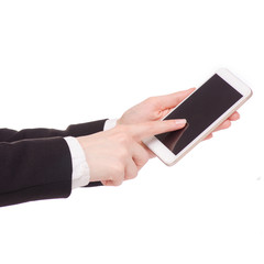 Mobile phone smartphone in hand business woman