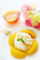 Peach and Almond Tofu for Chinese dessert image