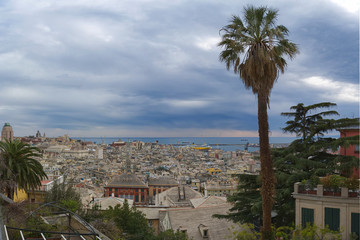 Panoramic view of the city of Genoa - Liguria - Italy