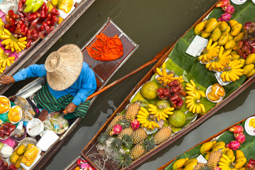 floating market thailand - obrazy, fototapety, plakaty
