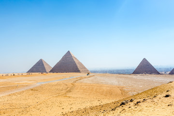 Fototapeta na wymiar The pyramids at Giza in Egypt
