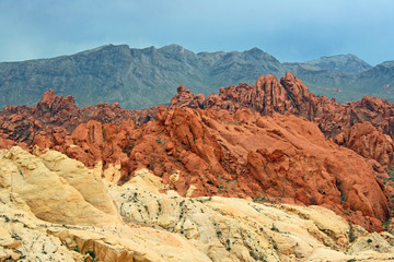 Mountains in three colors, Valley Of Fire State Park, Nevada