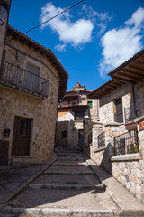 Street of village of Vinuesa in Castilla y Leon Spain