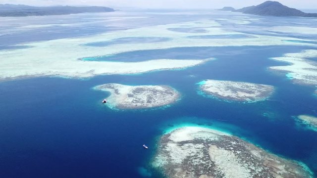 Aerial View of Coral Reef Structure in West Papua