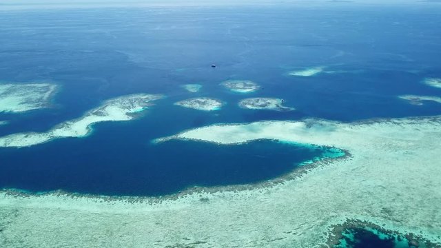 Aerial View of Coral Reef Structure in Raja Ampat