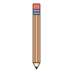 pencil utensil icon over white background, colorful design. vector illustration