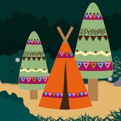 Tents in forest © Stockgiu