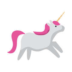 cute unicorn icon over white background, colorful design. vector illustration