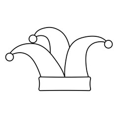 jester hat icon over white background, vector illustration