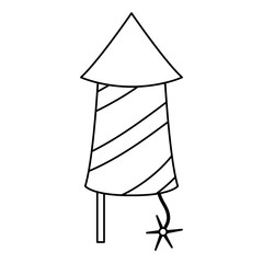 rocket firework icon over white background, vector illustration