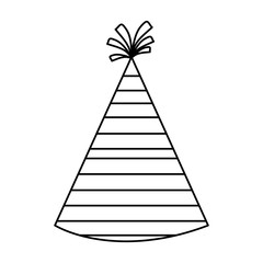 Fototapeta premium party hat with stripes over white background, vector illustration