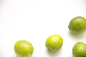 fresh limes in a isolated background