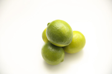 fresh limes in a isolated background