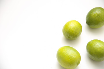 fresh limes in a isolated background