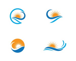 Water Wave symbol and icon Logo Template