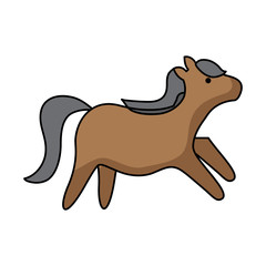 cute horse over white background, colorful design. vector illustration