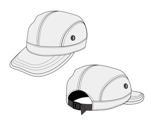 Illustration of baseball cap (headgear) / gray 