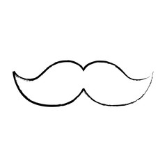 mustache icon over white background, vector illustration