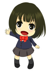 女子生徒(手を振る)