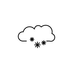 cloud with a snowflake icon. Element of simple icon for websites, web design, mobile app, info graphics. Thin line icon for website design and development, app development