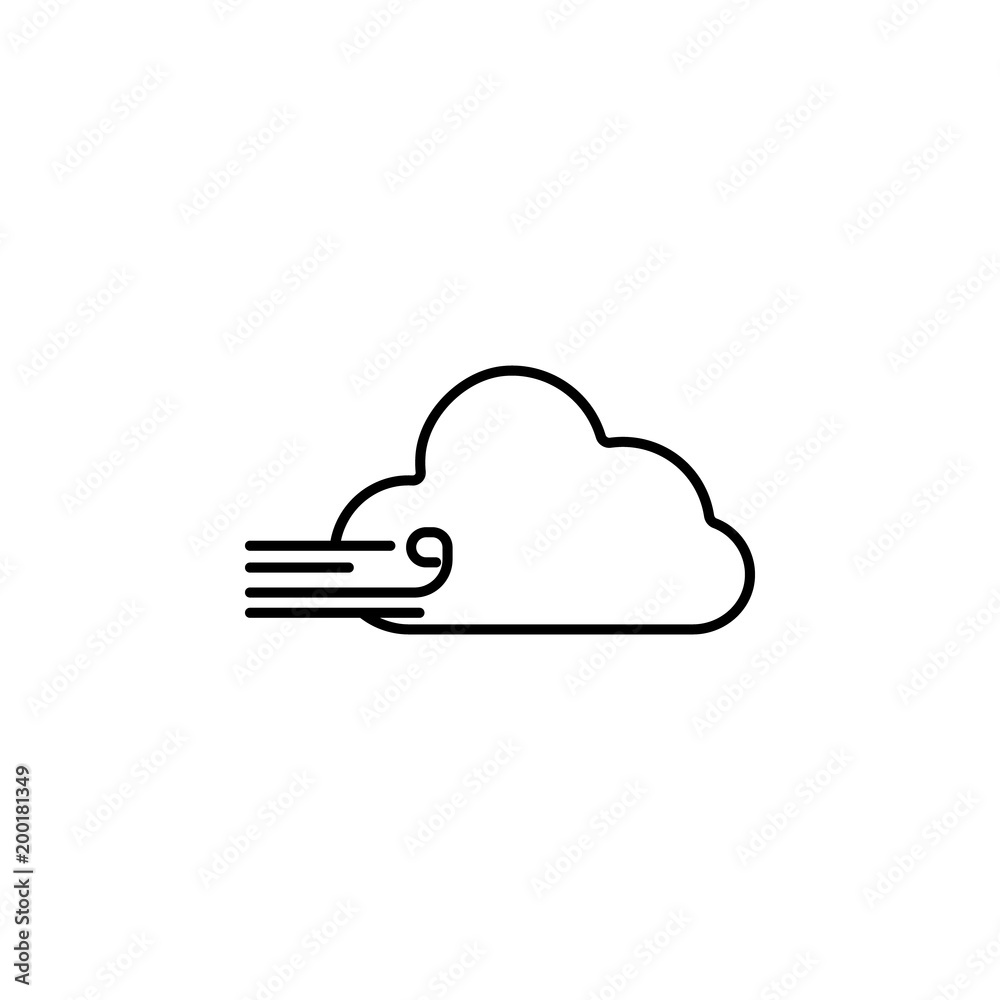 Poster a cloud with a wind icon. element of simple icon for websites, web design, mobile app, info graphics