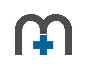 Obraz premium initial M plus typography typeface typeset logotype alphabet image vector icon