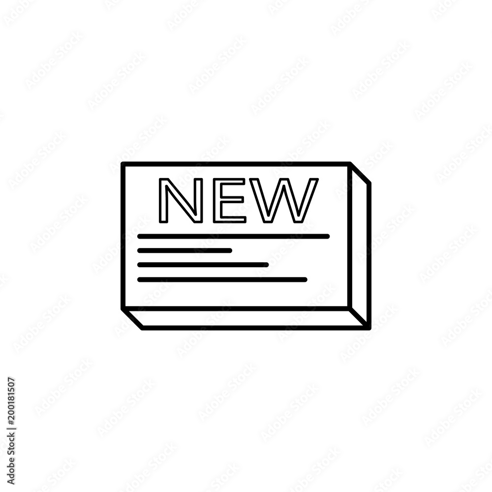 Poster new box icon. Element of simple icon for websites, web design, mobile app, info graphics. Thin line icon for website design and development, app development
