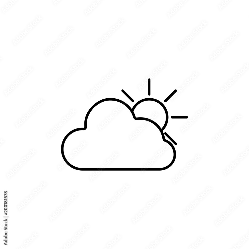 Poster the sun behind the clouds icon. element of simple icon for websites, web design, mobile app, info gr