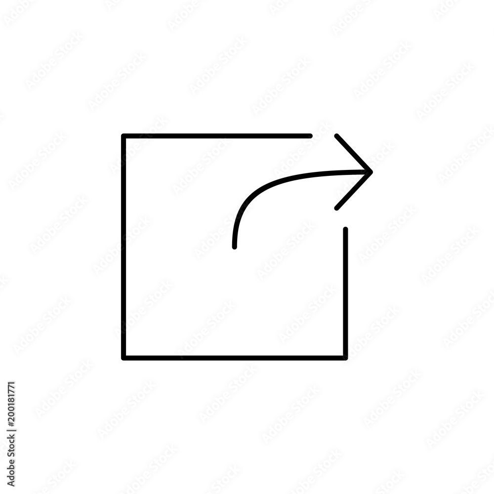 Poster the exit sign of an arrow from a square icon. element of simple icon for websites, web design, mobil
