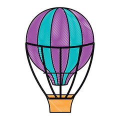 Obraz premium hot air balloon icon over white background, colorful design. vector illustration