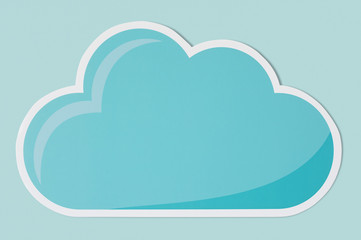 Blue cloud technology symbol icon
