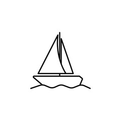sailing yacht icon. Element of simple icon for websites, web design, mobile app, info graphics. Thin line icon for website design and development, app development