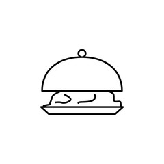 food on a tray icon. Element of simple icon for websites, web design, mobile app, info graphics. Thin line icon for website design and development, app development