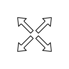 arrows pointing from the center icon. Element of simple icon for websites, web design, mobile app, info graphics. Thin line icon for website design and development, app development