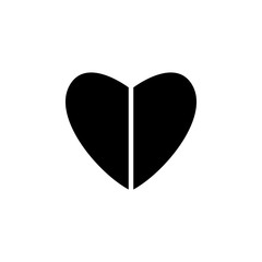 divided heart icon. Element of simple icon for websites, web design, mobile app, info graphics. Signs and symbols collection icon for design and development