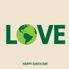 Happy Earth day greeting design. Vector illustration