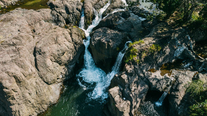 Above waterfall. Stones. Background
