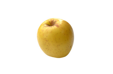 Ripe, yellow Apple. On white background