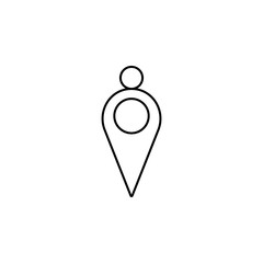 pin with dot icon. Element of simple icon for websites, web design, mobile app, info graphics. Thin line icon for website design and development, app development