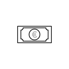 euro banknote icon. Element of simple icon for websites, web design, mobile app, info graphics. Thin line icon for website design and development, app development