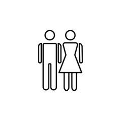 boy and girl icon. Element of simple icon for websites, web design, mobile app, info graphics. Thin line icon for website design and development, app development