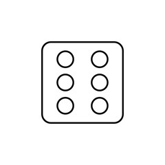 playing dons six icon. Element of simple icon for websites, web design, mobile app, info graphics. Thin line icon for website design and development, app development