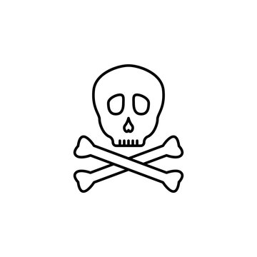 skull and Bones icon. Element of simple icon for websites, web design, mobile app, info graphics. Thin line icon for website design and development, app development