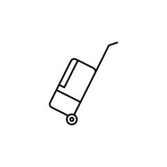 luggage on a cart icon. Element of simple icon for websites, web design, mobile app, info graphics. Thin line icon for website design and development, app development