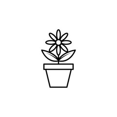 flower in a pot icon. Element of simple icon for websites, web design, mobile app, info graphics. Thin line icon for website design and development, app development