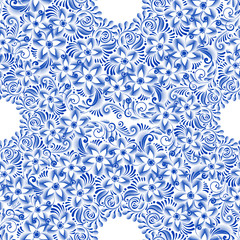 Russian ornamental traditional style gzhel