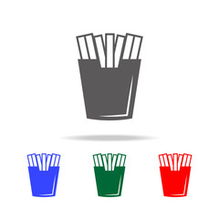 French fries simple black eating icon. Elements of food multi colored icons. Premium quality graphic design icon. Simple icon for websites, web design, mobile app, info graphics