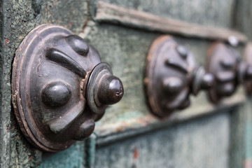 Details of the doors from the Cathedrals and churches of Cusco. Peru.